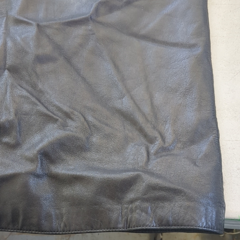 Men's Charcoal Leather Trench Coat - Picture 4 of 8